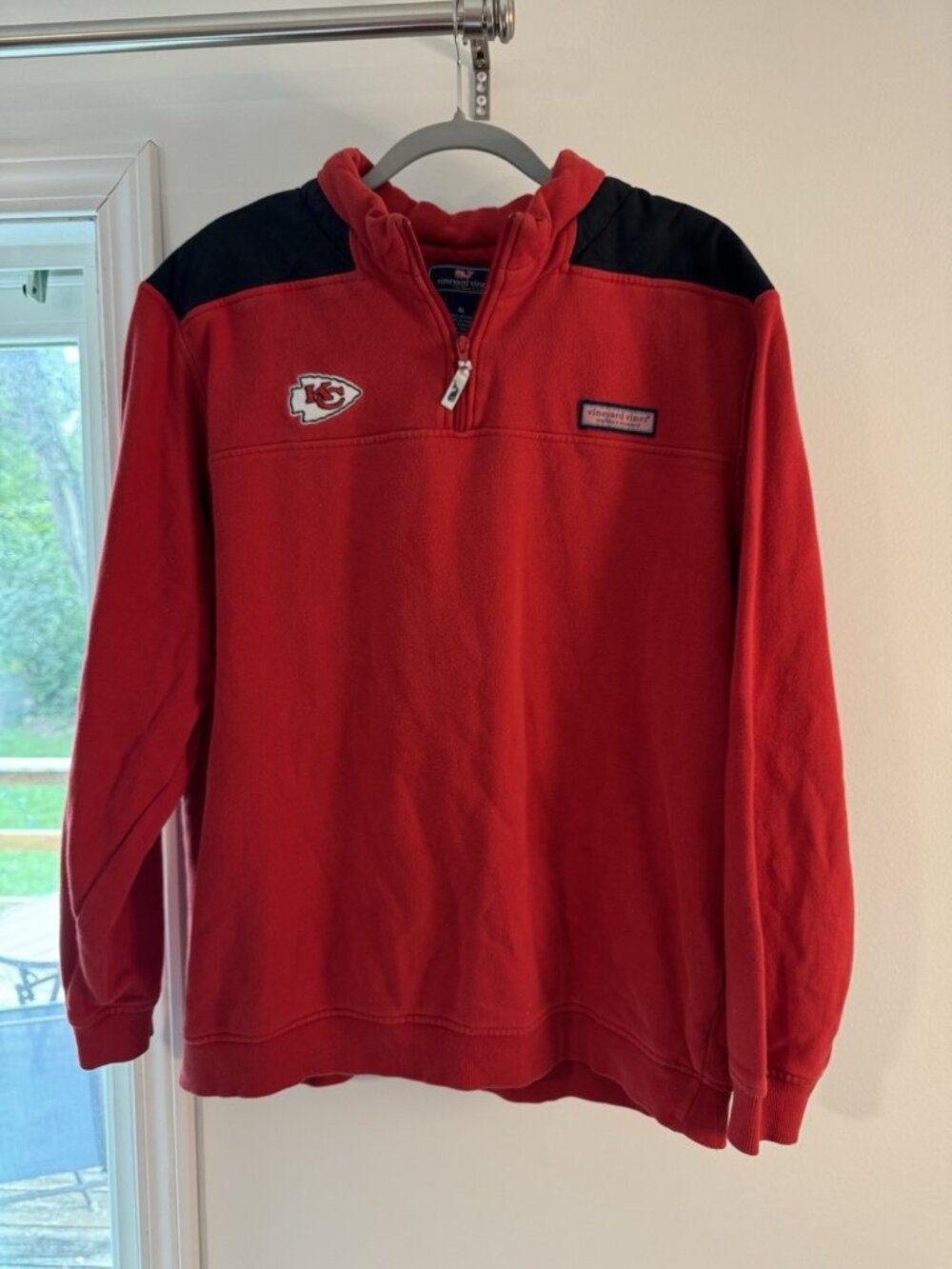 Vineyard Vines KC Chiefs Quarter-Zip Pullover Men's XL Red